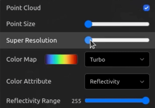 GIF of adding Outsight's super resolution