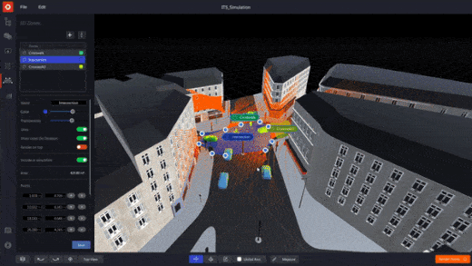 GIF of Outsight's dashboard of 3D lidar scan simulation