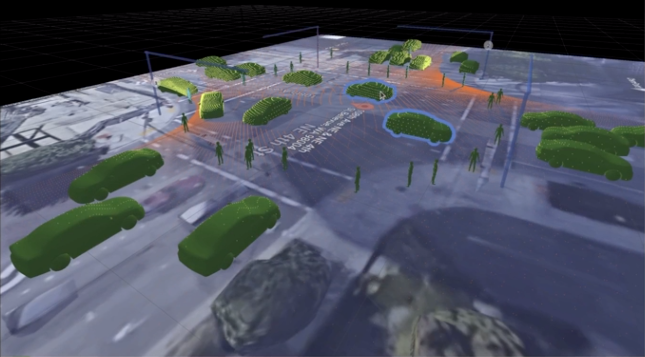 Image of Outsight's simulation platform showcasing the advantage of planning lidar placement and types of lidars one can use for their solution