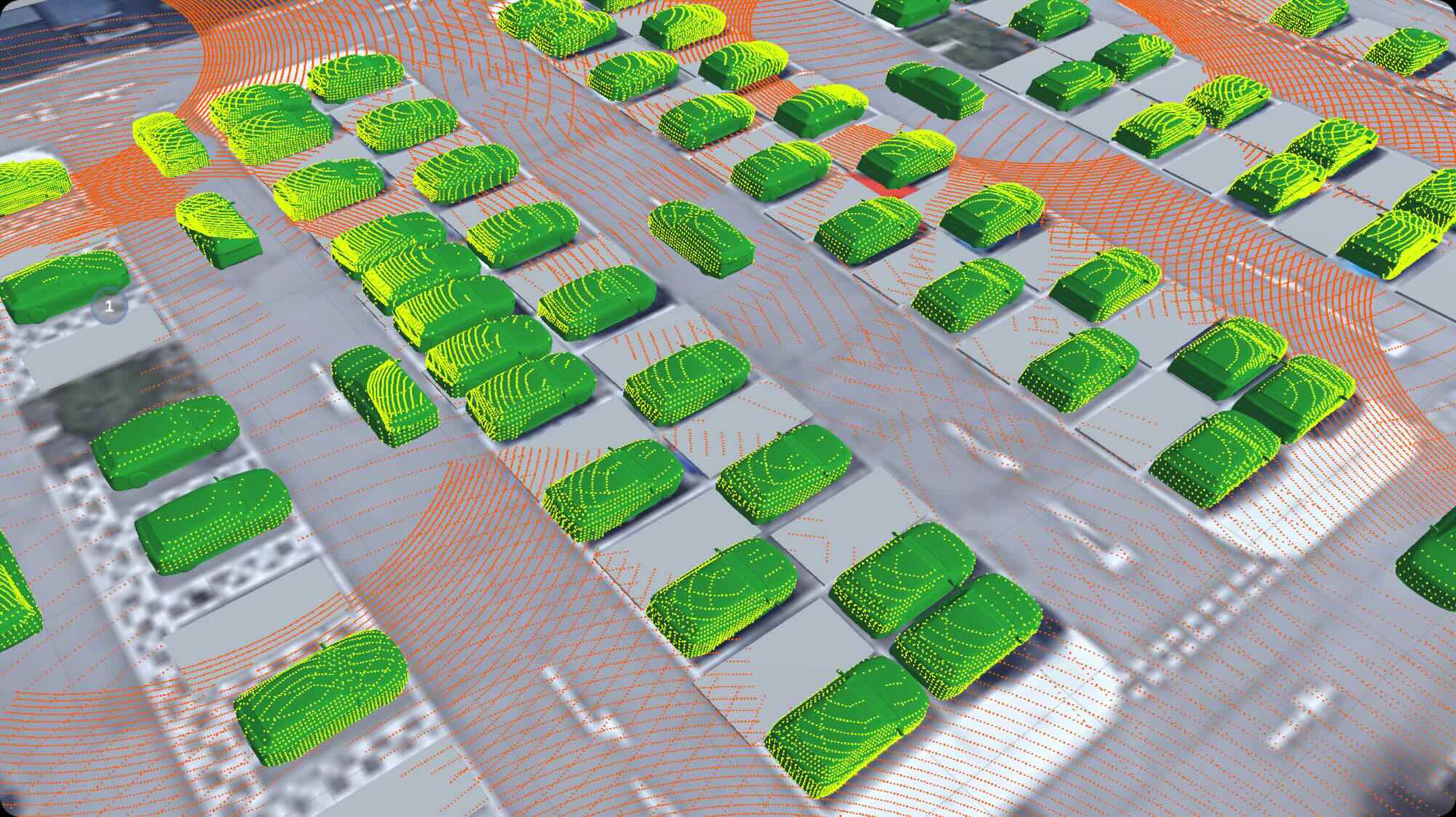 Image of a simulation of RAD systems for automated parking